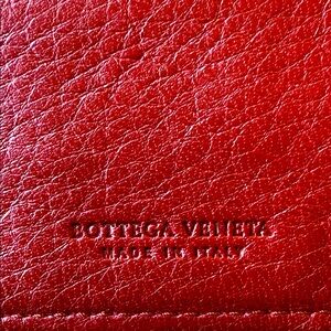 Bottega Veneta Vibrant Red Leather Bi Fold